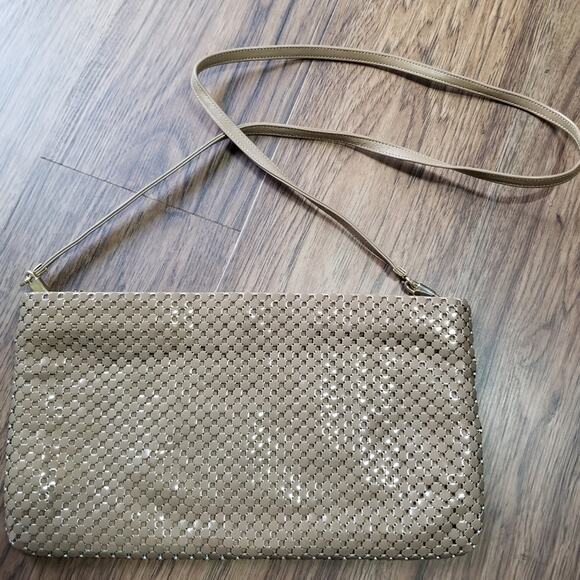 Whiting and Davis vintage metal link bag beige - Picture 2 of 6